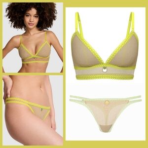 Victoria Secret PINK Wink Charmed Fruit Bralette {Med} & Thong Panty {Med} - NEW